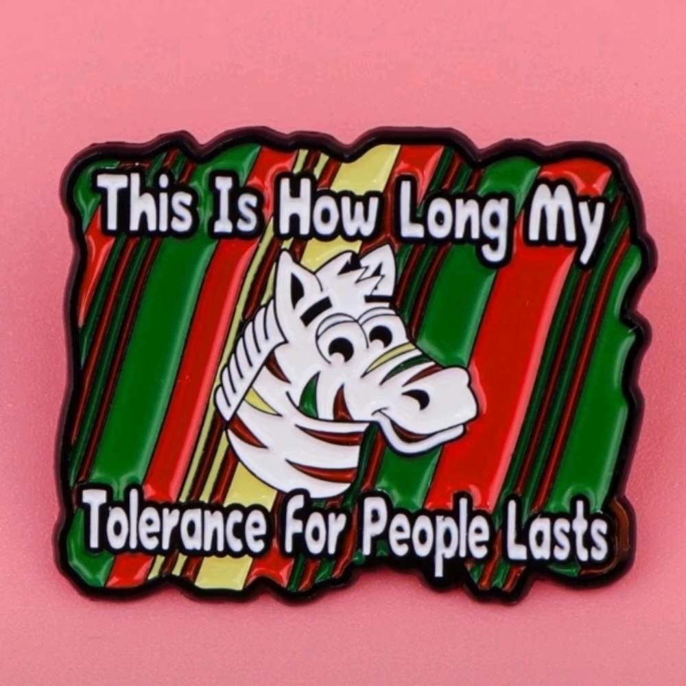 Zinc Alloy Enamel Pin Badge with Zebra Design